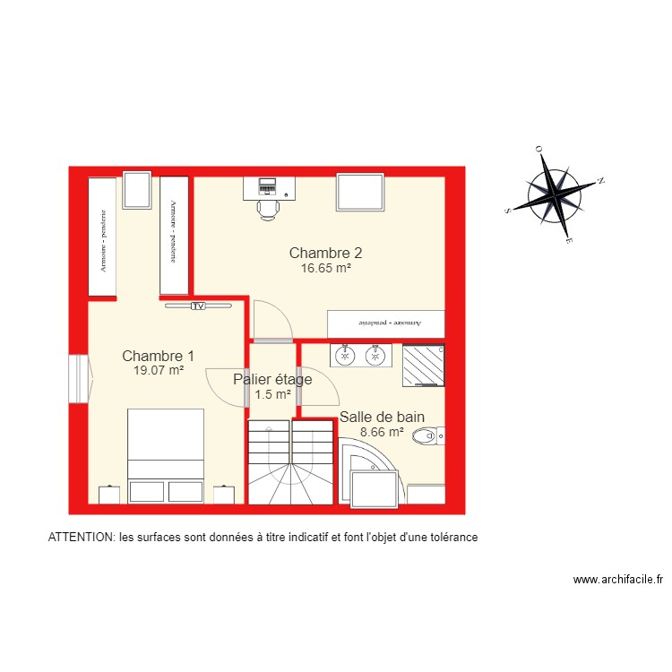 BI 2736 étage 2. Plan de 0 pièce et 0 m2