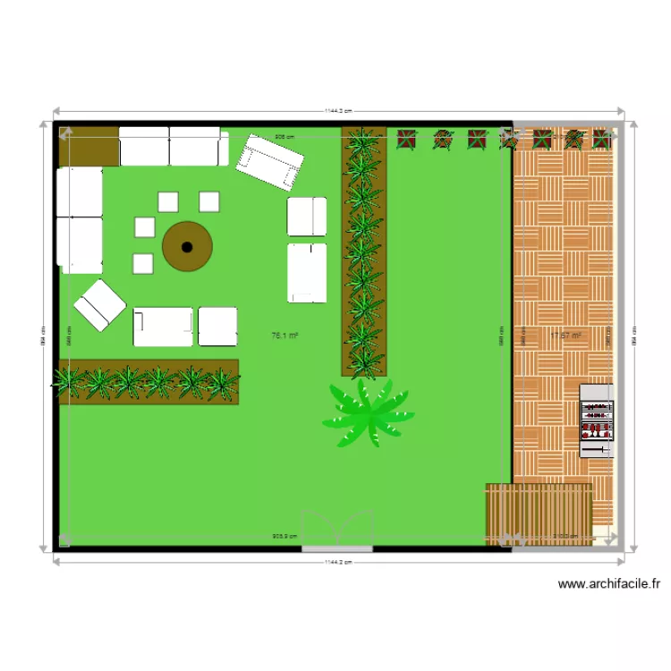 Plan terrasse du ch&acirc;teau. Plan de 