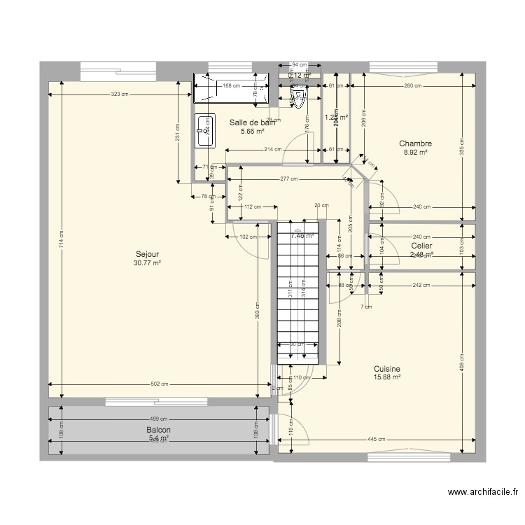 1er étage Avant travaux. Plan de 0 pièce et 0 m2