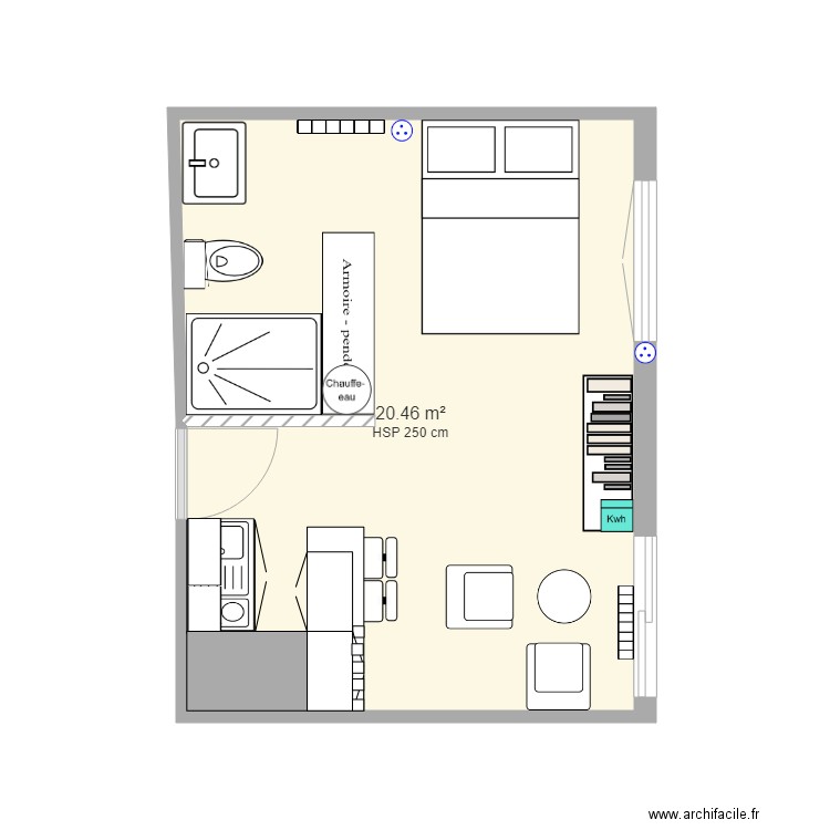 chambre étudiant. Plan de 0 pièce et 0 m2