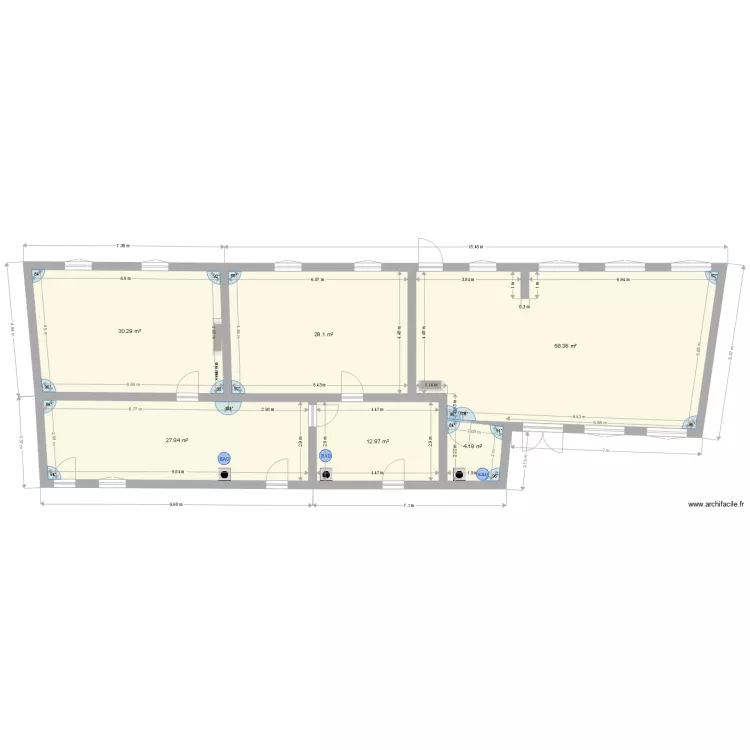 PLAN RDC SACRE COEUR ETAT INITIAL sans meubles et sans cloisonsPLAN 3. Plan de PLAN RDC SACRE COEUR ETAT INITIAL sans meubles et sans cloisonsPLAN 3. Plan de