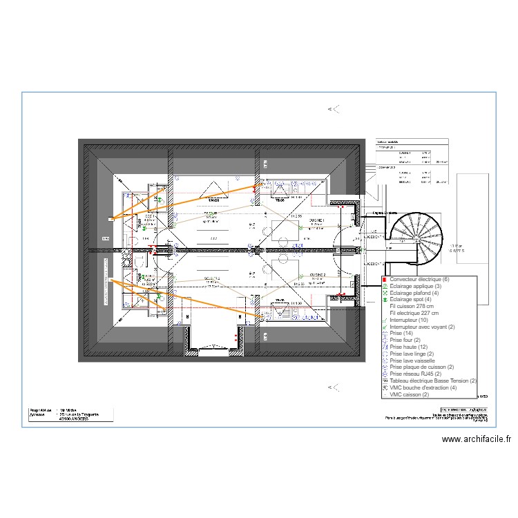 Plan électrique Studio Michel. Plan de 0 pièce et 0 m2