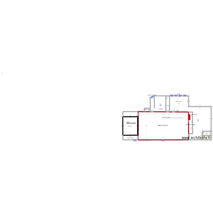 ESPACE CULTURELDOULLENS. Plan de 2 pièces et 94 m2