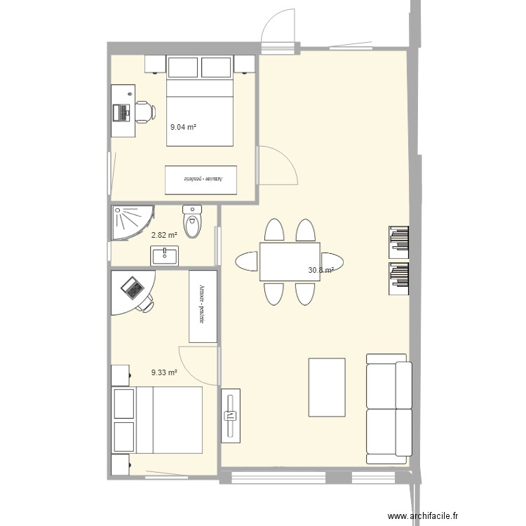 Appartement T2bis. Plan de 0 pièce et 0 m2