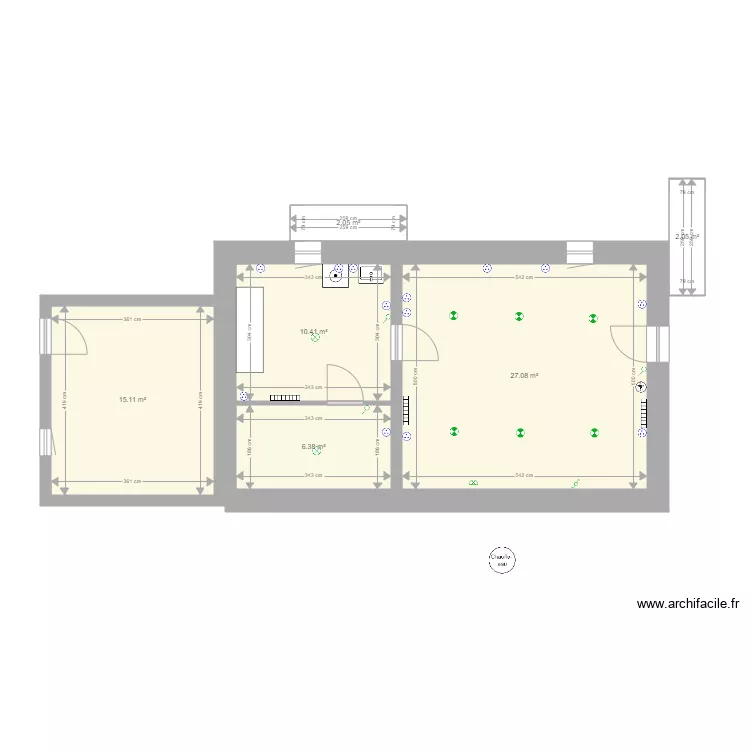 Maison Locatif Sorbiers  V3. Plan de 
