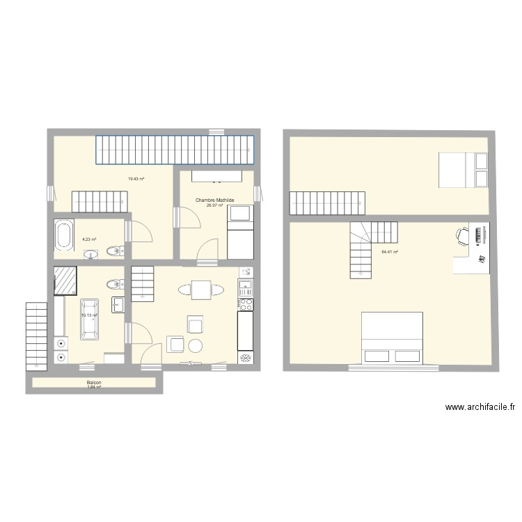 Maison division appartement Plan dessiné par gjulie23