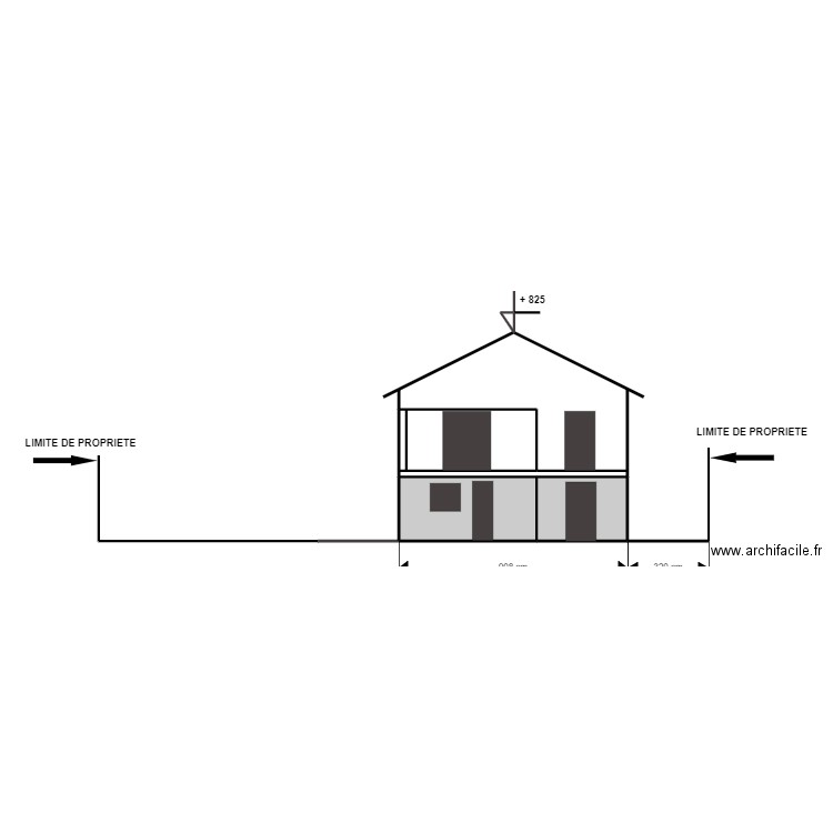 Facade SUD Poli Existant. Plan de 0 pièce et 0 m2