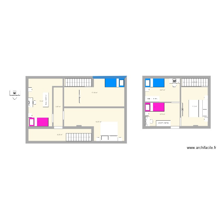 Etage maison bruay. Plan de 0 pièce et 0 m2