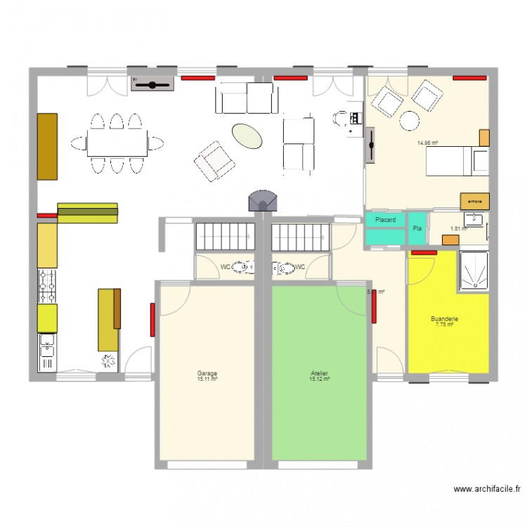 7 et 8 Rch après travaux 2. Plan de 0 pièce et 0 m2