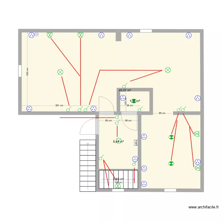 R+1 BECQUERIE. Plan de 