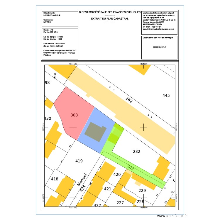Grand Verger découpe 3 lots. Plan de 0 pièce et 0 m2