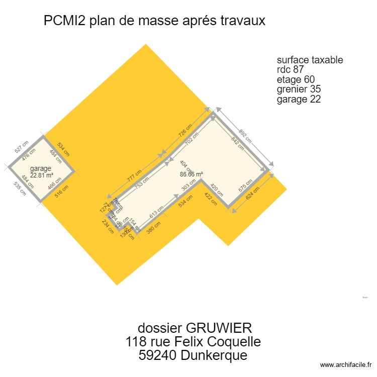 delahaye plan de masse avant travaux . Plan de 0 pièce et 0 m2