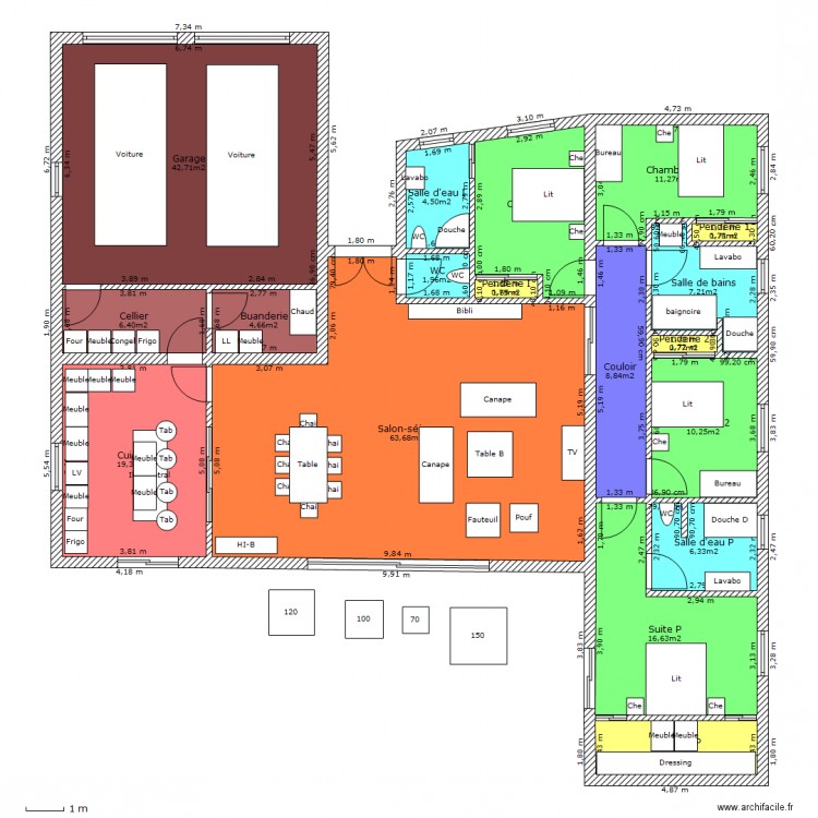 Maison 1. Plan de 0 pièce et 0 m2