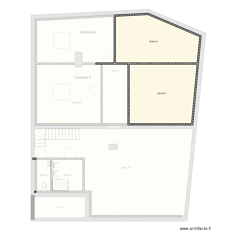 Etienne Basse . Plan de 10 pièces et 263 m2