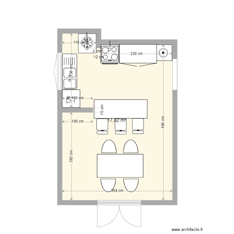 Cuisine. Plan de 0 pièce et 0 m2