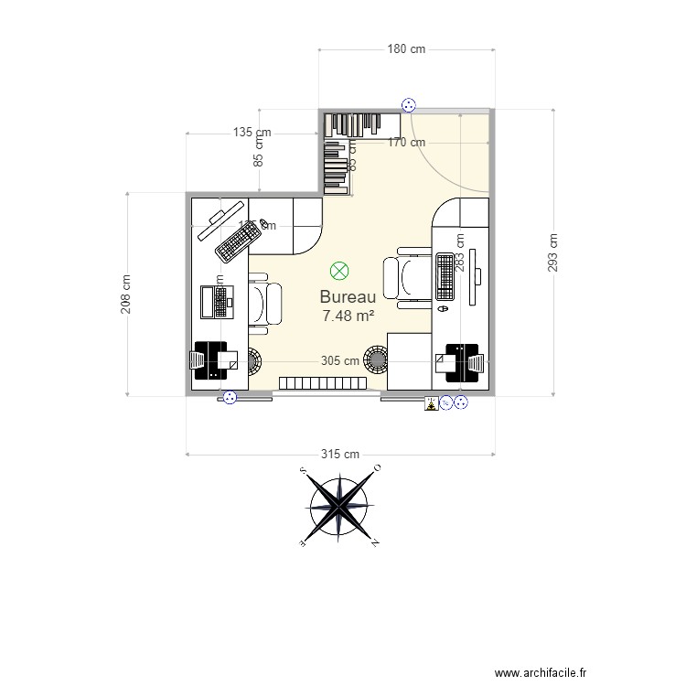 Bureau New. Plan de 0 pièce et 0 m2