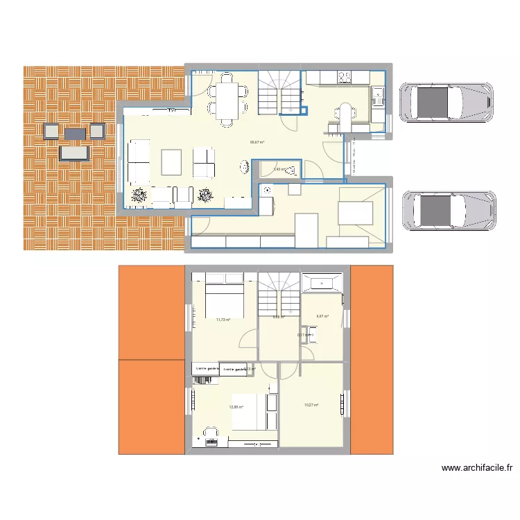 Maison rdc. Plan de 
