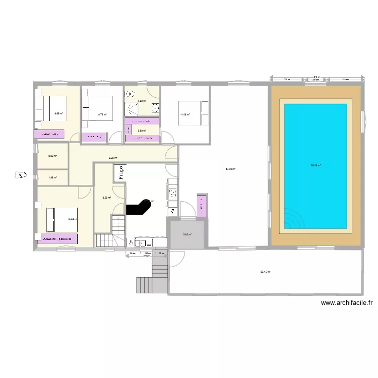 suite parentale 31 12 &agrave; 14h30. Plan de 