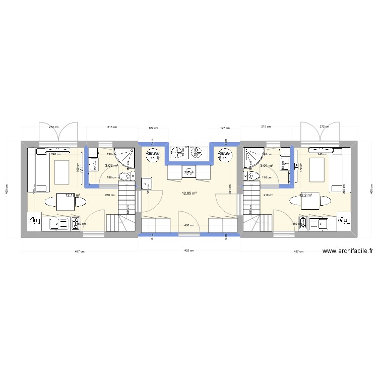 chalet 2. Plan de 10 pièces et 88 m2