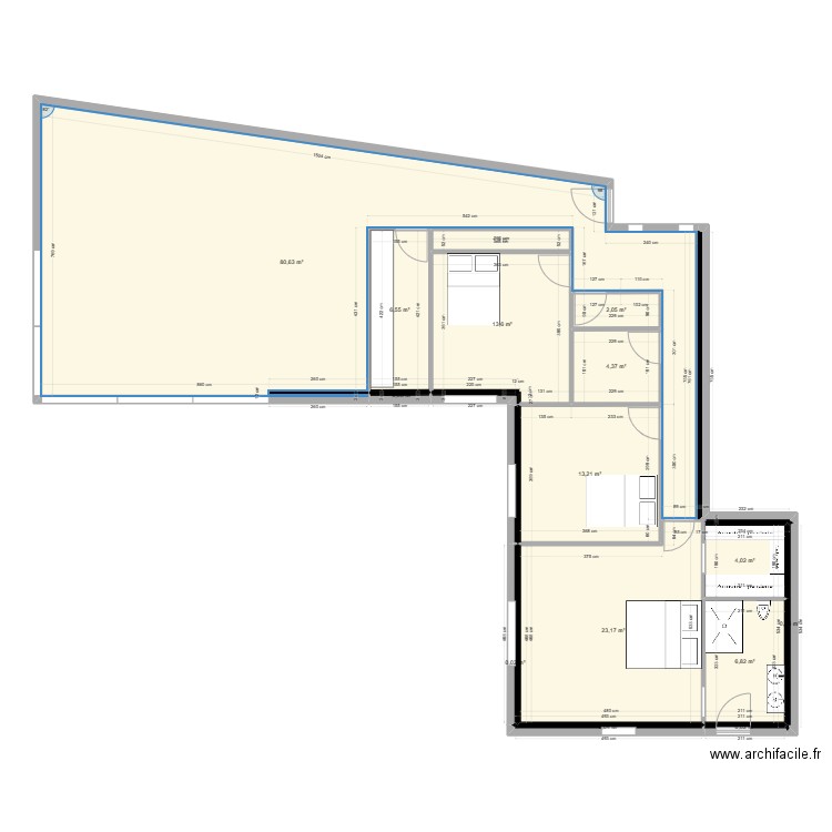 wolfgang. Plan de 15 pièces et 156 m2