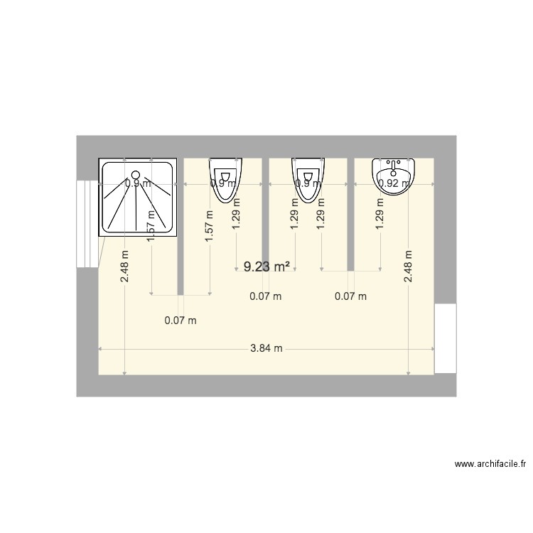 sanitaire carrosserie. Plan de 0 pièce et 0 m2