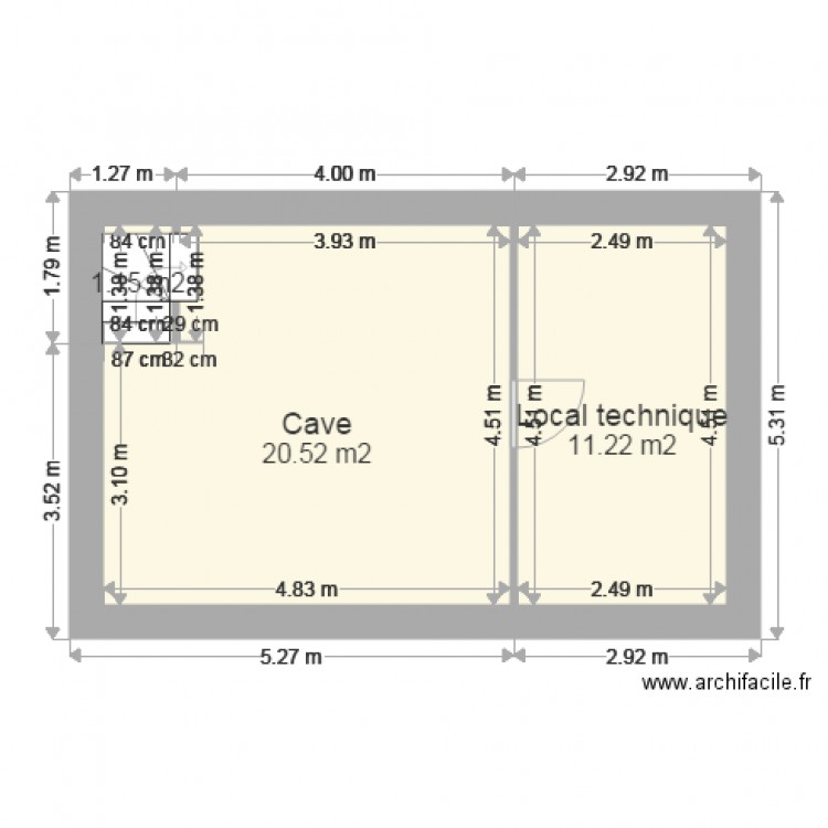 CARY sous sol. Plan de 0 pièce et 0 m2