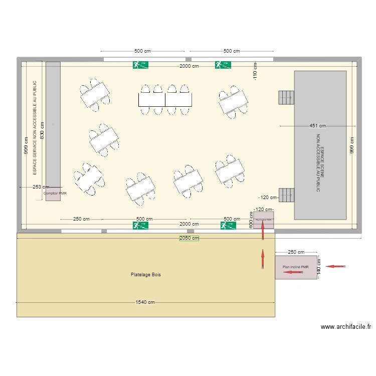 CHAPITEAU MONT PLAGE TYPE P. Plan de 1 pièce et 200 m2