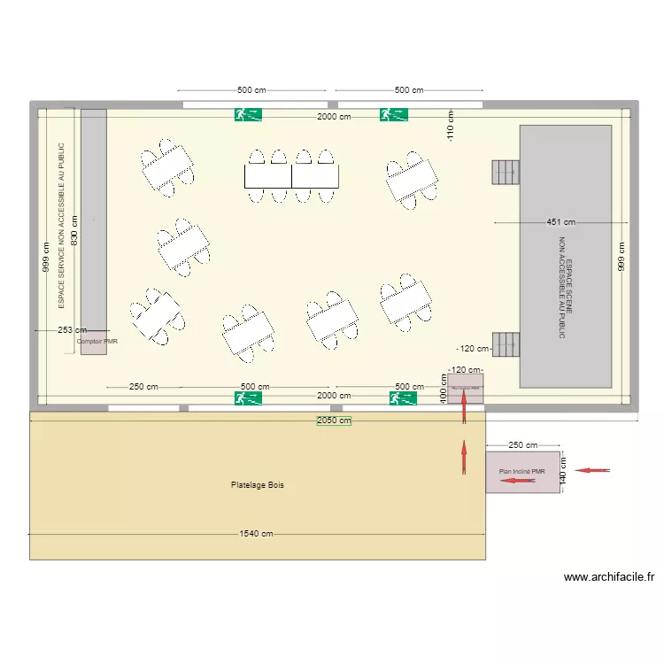 CHAPITEAU MONT PLAGE TYPE P. Plan de 
