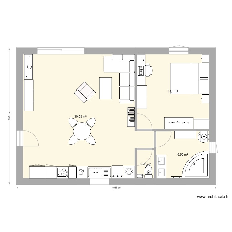 maison figa chambre droite entr&eacute;e gauche. Plan de 0 pièce et 0 m2
