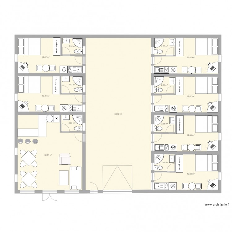 Plan de chambre moderne 1. Plan de 0 pièce et 0 m2