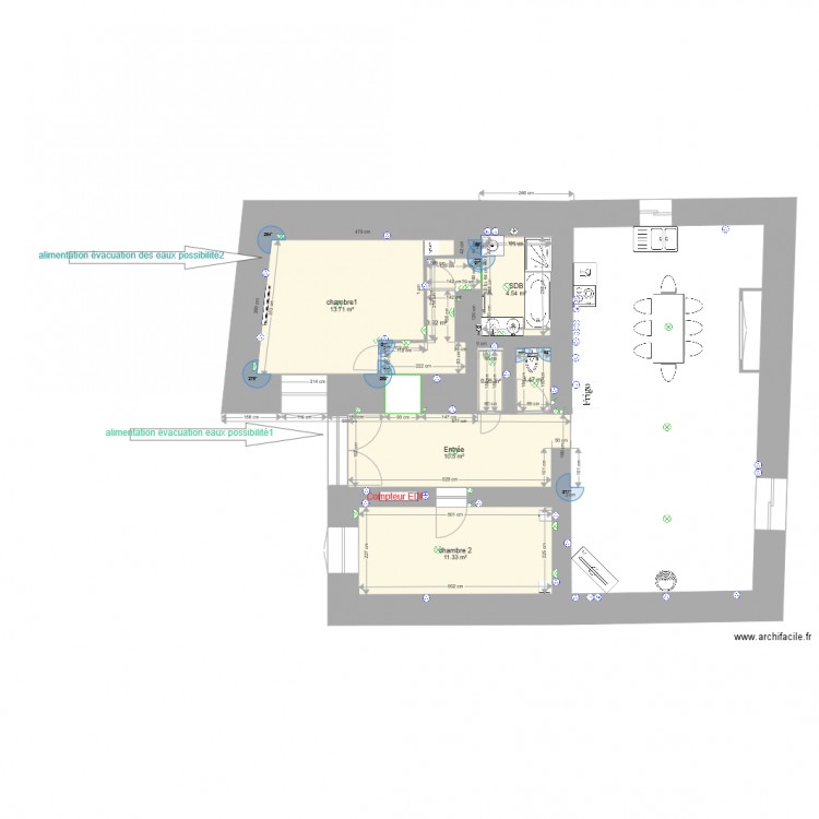 monetier RDC electricité sans meubles. Plan de 0 pièce et 0 m2