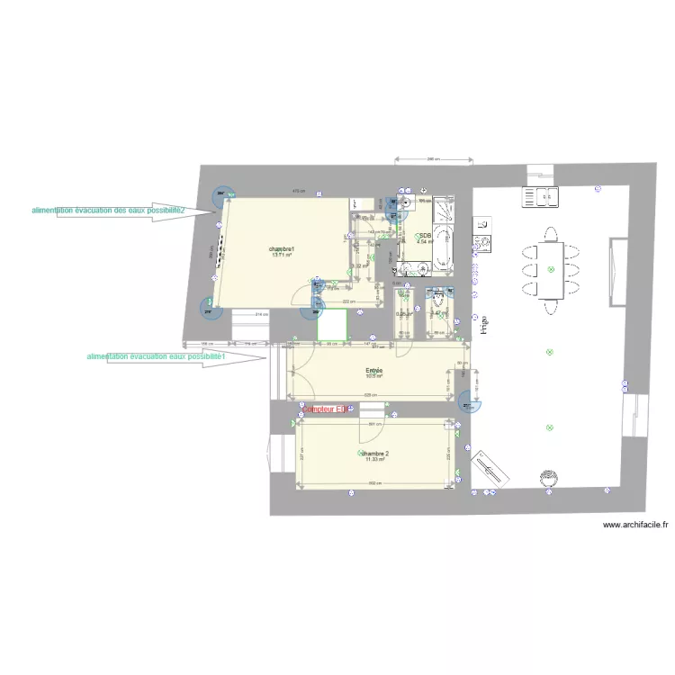 monetier RDC electricit&eacute; sans meubles. Plan de 