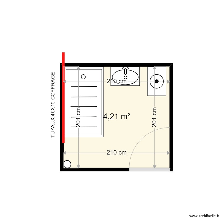 MELKI JULIE . Plan de 1 pièce et 4 m2