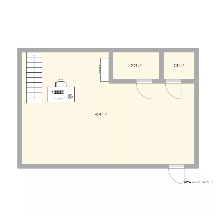 veloland. Plan de 3  et 49 m²