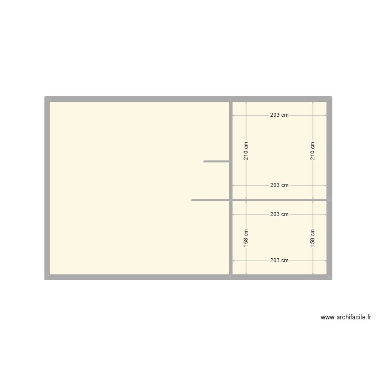 senecat. Plan de 3 pièces et 22 m2