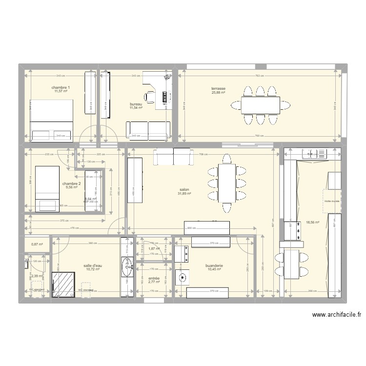 villa lentisques 2. Plan de 13 pièces et 147 m2