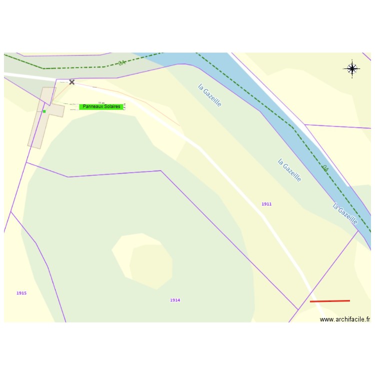 panneaux parcelle. Plan de 0 pièce et 0 m2