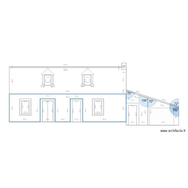 Façade Sud Maison La Croixille. Plan de 0 pièce et 0 m2
