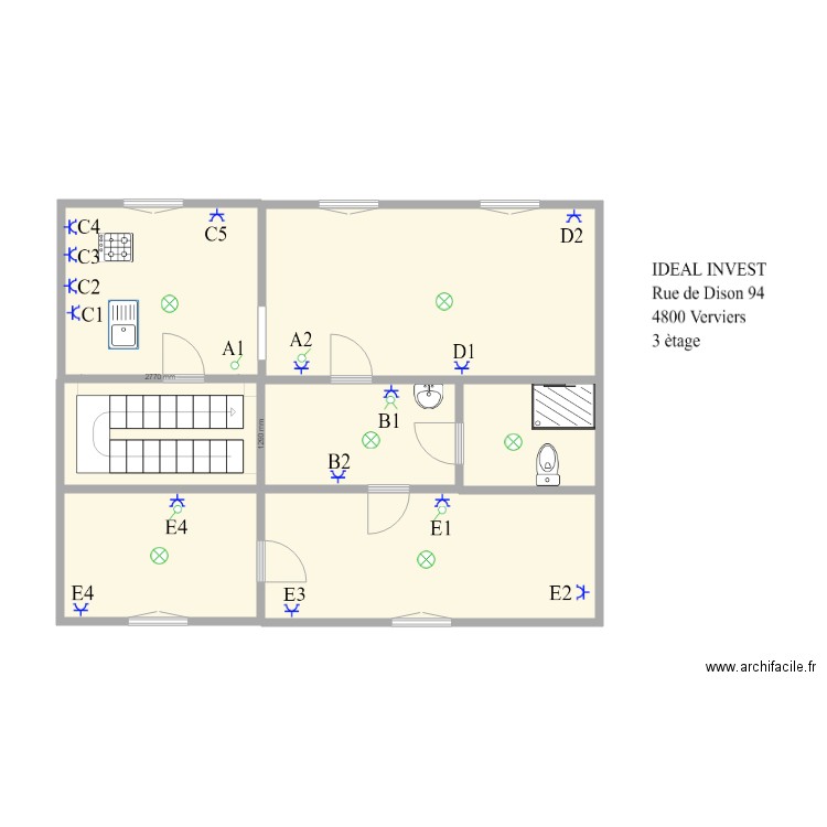 dison 94 3 et. Plan de 0 pièce et 0 m2