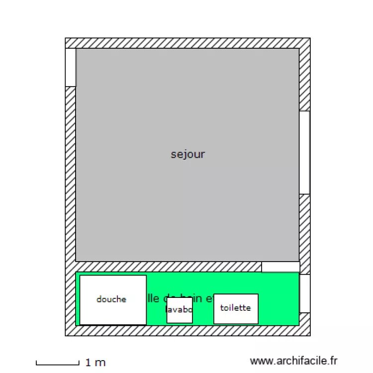 Studio 1er etage droite. Plan de Studio 1er etage droite. Plan de