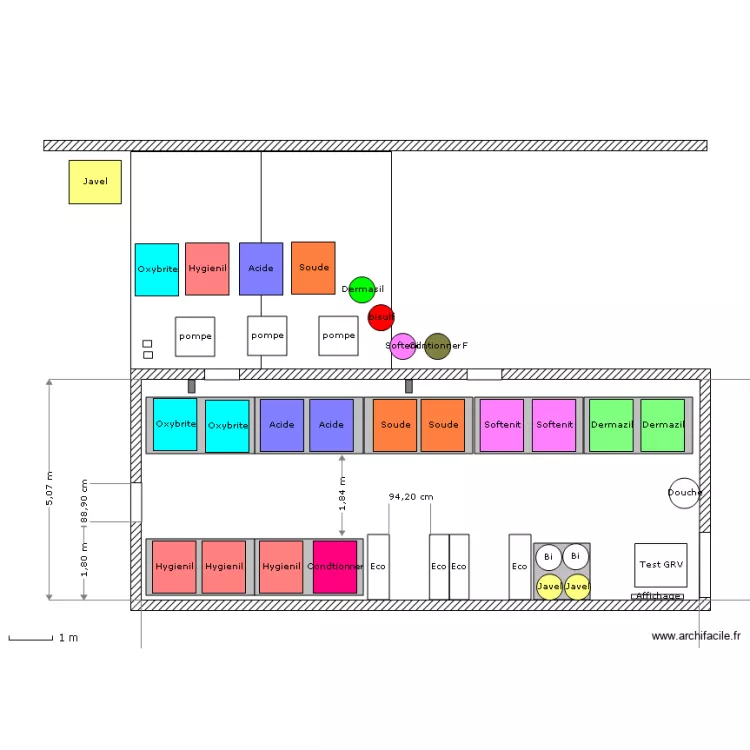 Local lessiviel provisoire CLV. Plan de 
