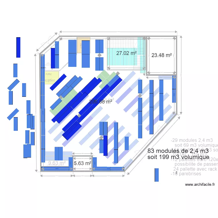 EMG MAGASIN rez chauss&eacute; etage version 2. Plan de 