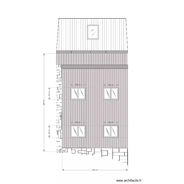 Fa&ccedil;ade B. Plan de 