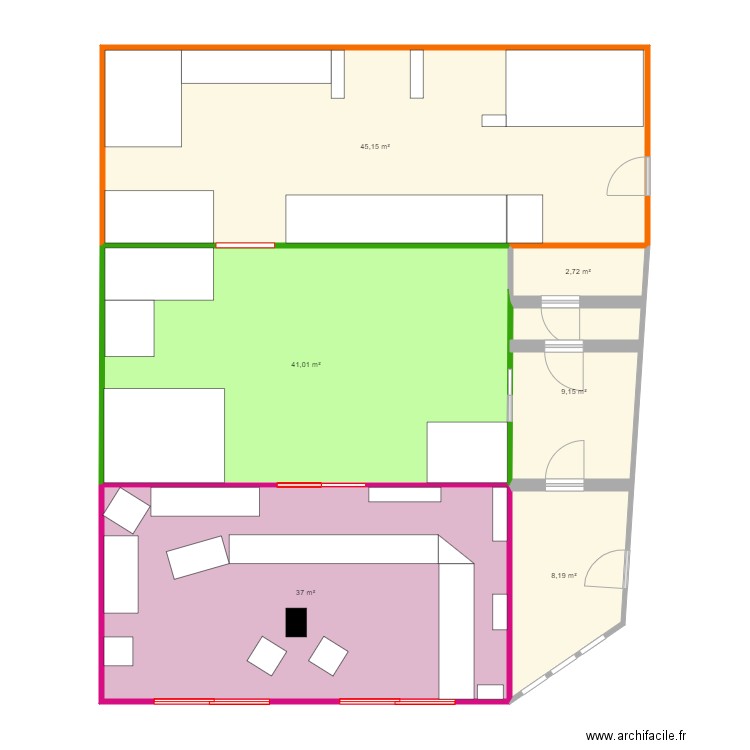 surface. Plan de 6 pièces et 143 m2