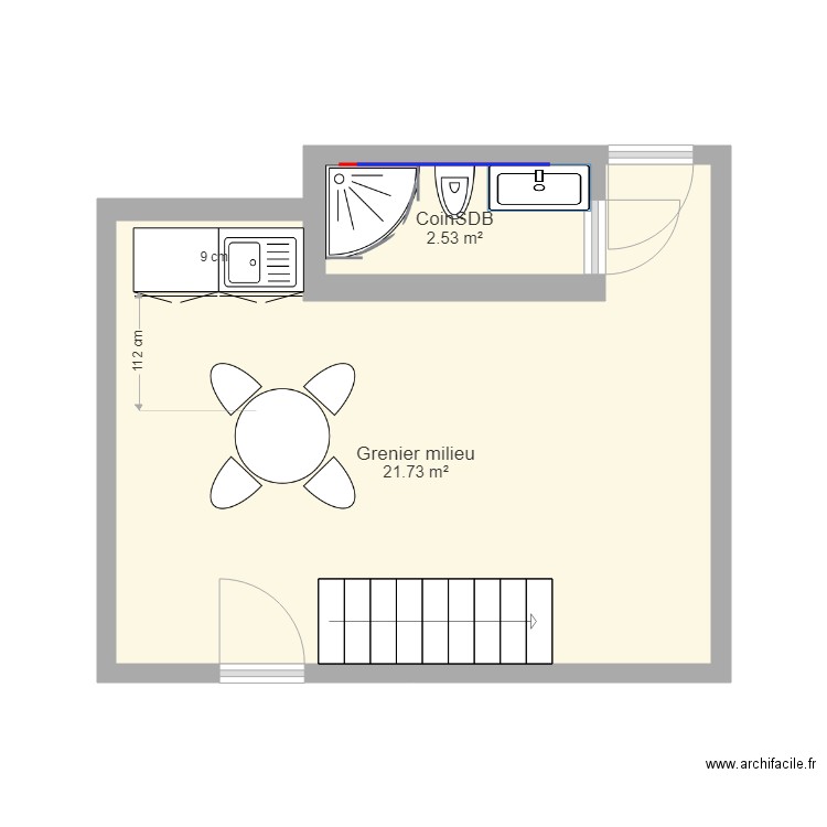 GrenierMilieu. Plan de 0 pièce et 0 m2