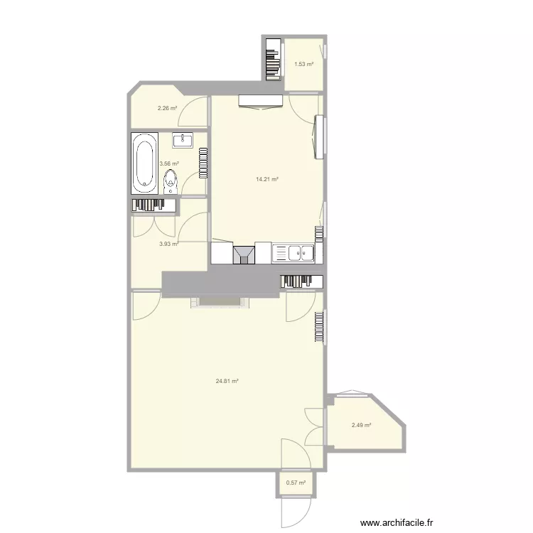 Appart Quentin. Plan de 