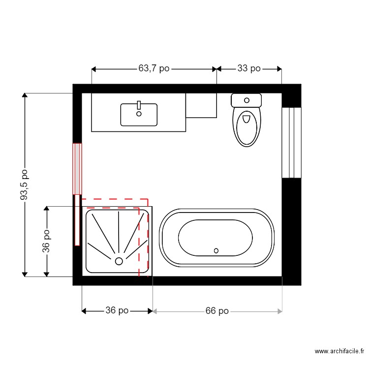 francine sdb 2. Plan de 0 pièce et 0 m2