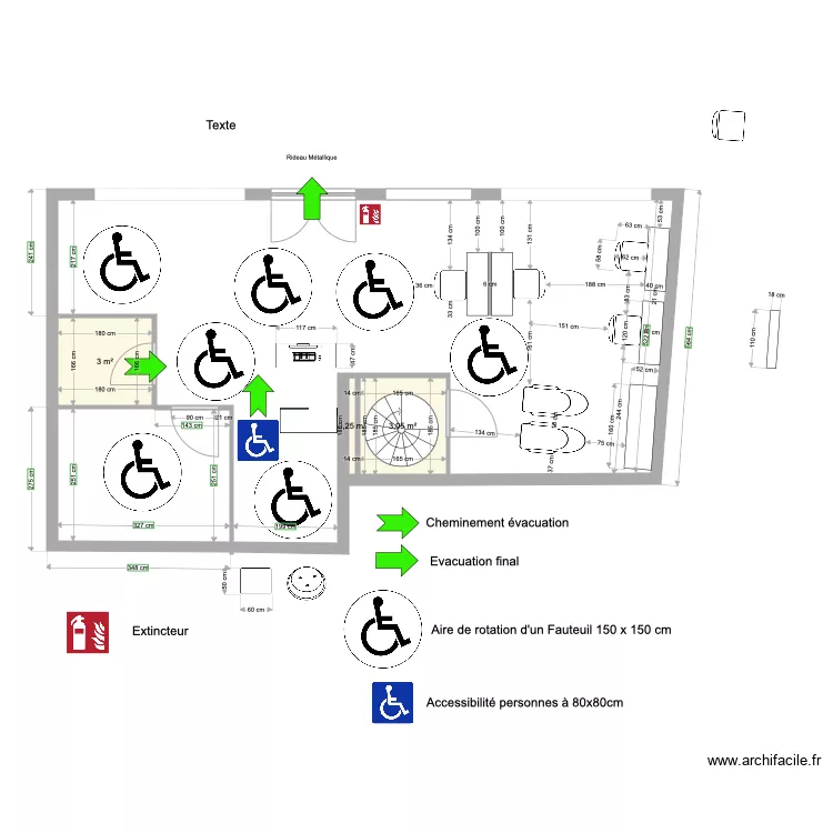 plan salon avec commode. Plan de 
