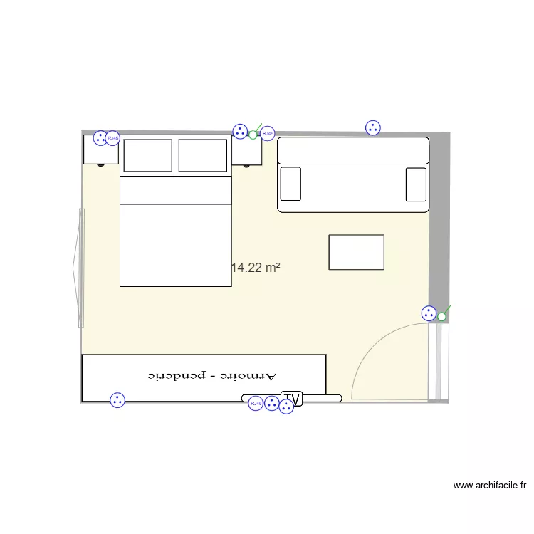 chambre emma. Plan de 