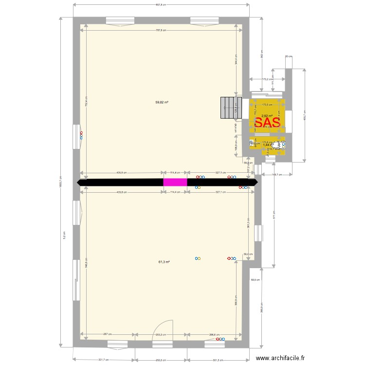 vide plomberie. Plan de 0 pièce et 0 m2